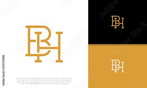 Initials BH logo design. Initial Letter Logo.	
