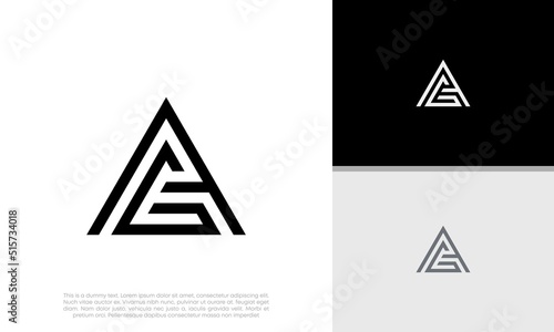 Initials AG. GA logo design. Initial Letter Logo. 