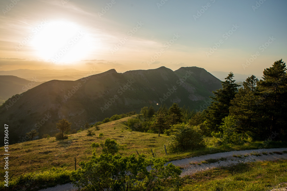 View of mountains in Marche region in Italy