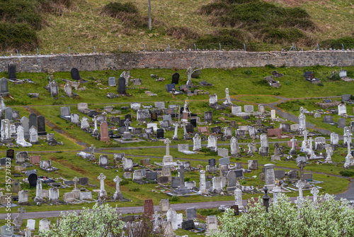 Hillside crowded cemetery,  Great Orme,