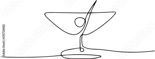 Martini glass. The result of the illustration is in one line.