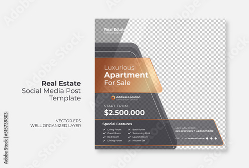 Real estate or property trendy editable template. house for sale social media post template