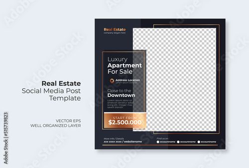Real estate or property trendy editable template. house for sale social media post template