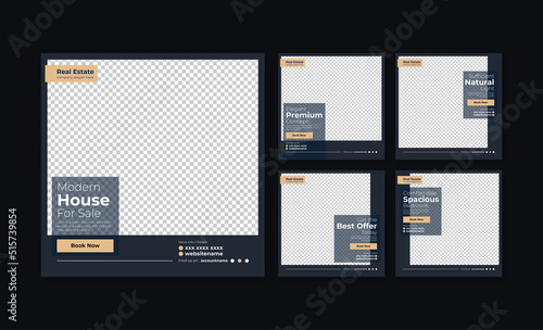 Real estate or property trendy editable template. house for sale social media post template