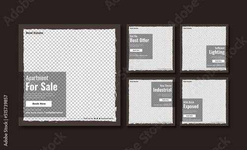 Real estate or property trendy editable template. house for sale social media post template