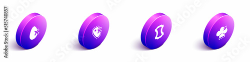 Set Isometric No egg, meat, Leather and Vegan food diet icon. Vector