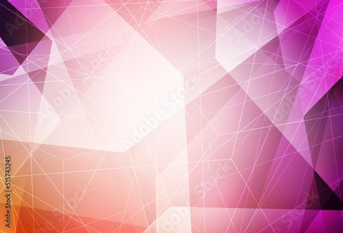 Light Pink, Yellow vector layout with lines, triangles.