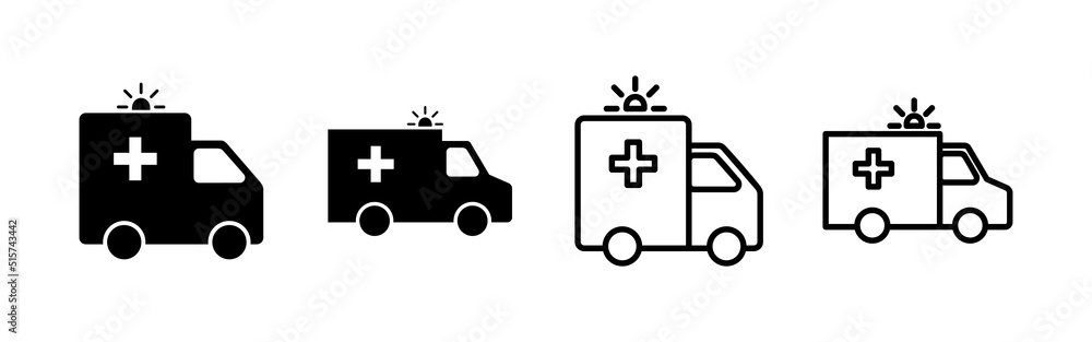 Ambulance icon vector. ambulance truck sign and symbol. ambulance car Ambulance icon vector. ambulance truck sign and symbol. ambulance car