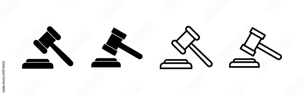 Gavel icon vector. judge gavel sign and symbol. law icon. auction hammer - obrazy, fototapety, plakaty 