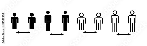 Social distance icon vector. social distancing sign and symbol. self quarantine sign