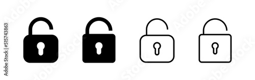 Unlock icon vector. Unlock sign and symbol. unlocked padlock icon