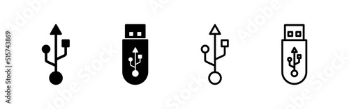 Usb icon vector. Flash disk sign and symbol. flash drive sign. photo