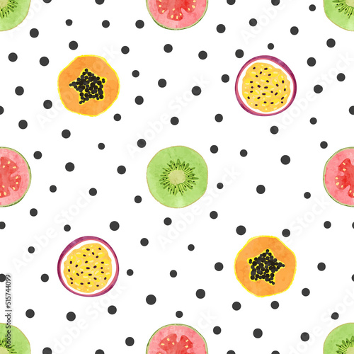 Seamless tropical fruit pat...