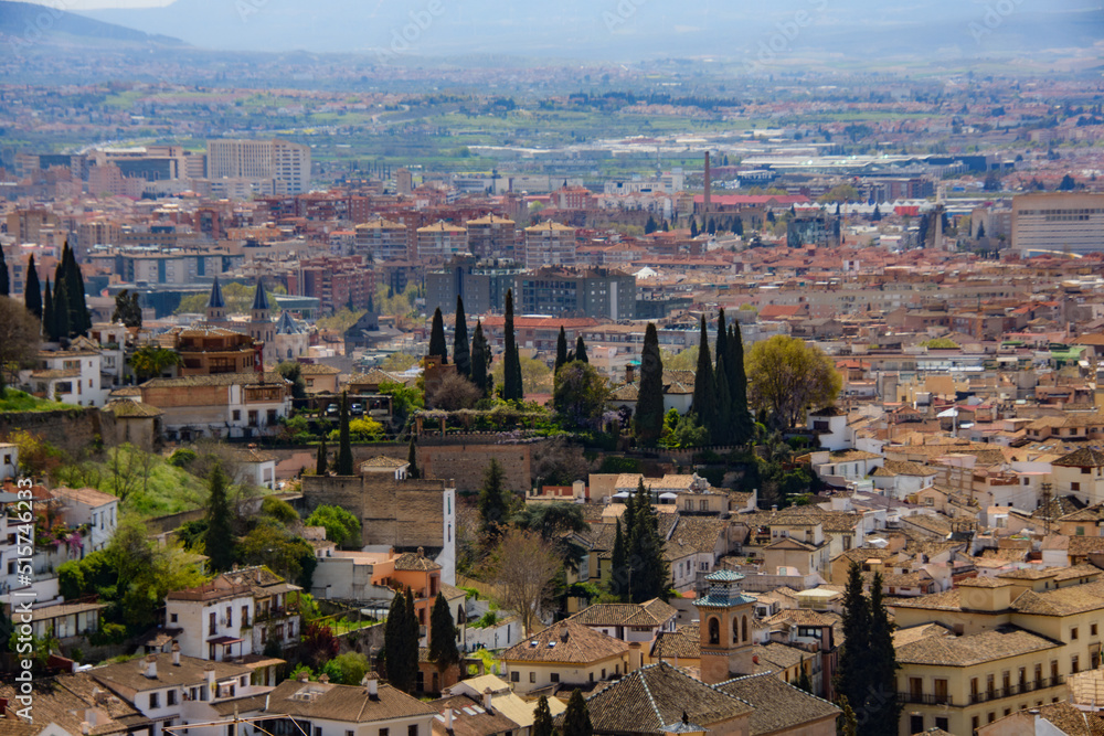View of the Town of Granada in Andalusia, Spain