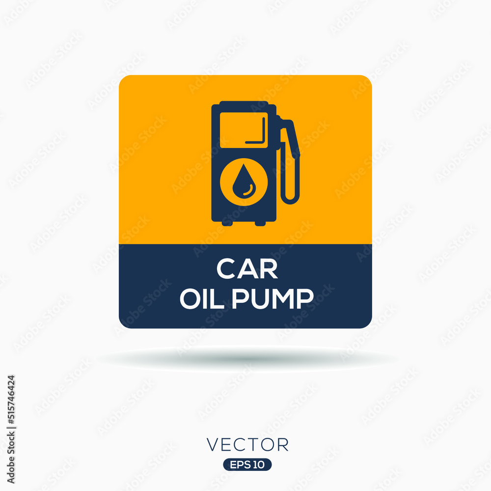 Fototapeta premium Creative (Car oil pump) Icon, Vector sign.