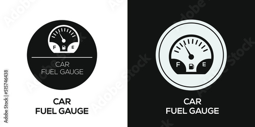 Creative (Car fuel gauge) Icon, Vector sign.