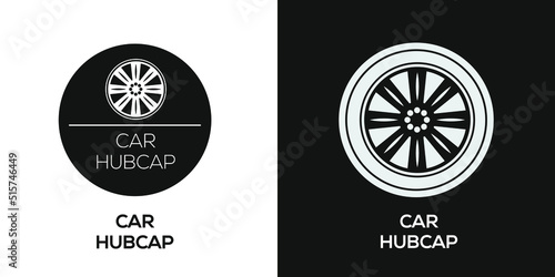 Creative (Car hubcap) Icon, Vector sign.