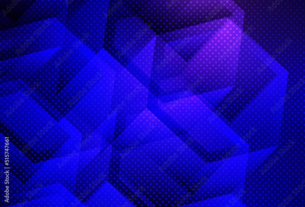 Obraz premium Dark BLUE vector background with hexagons.