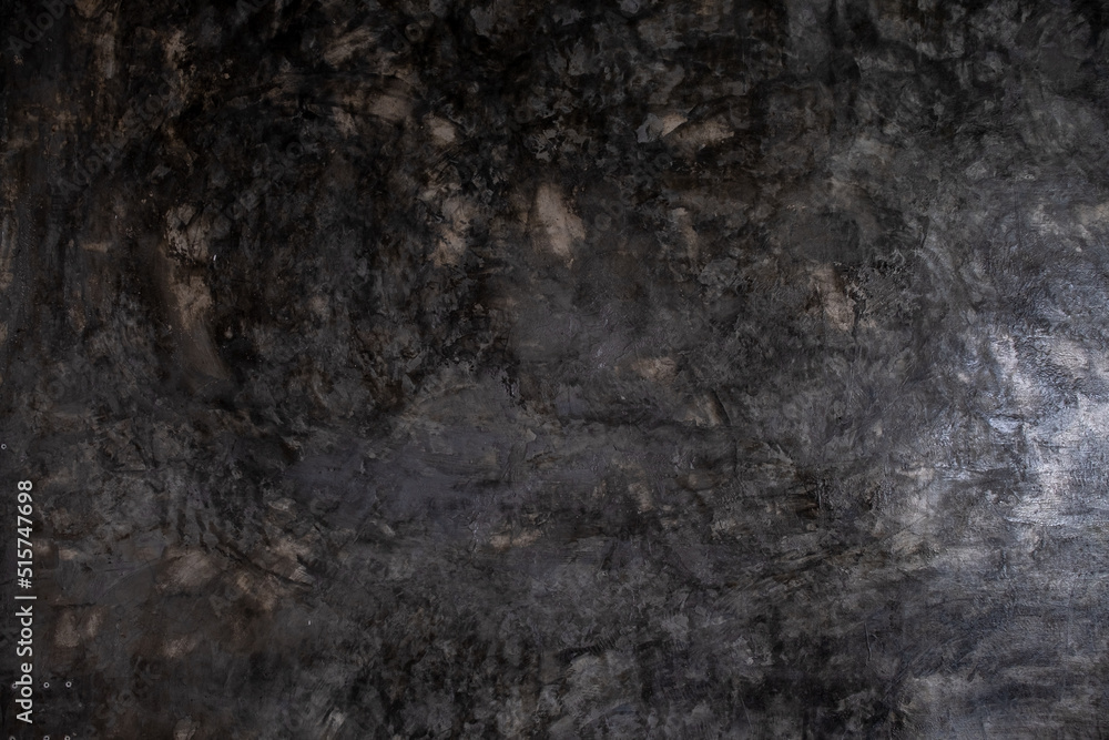 Fototapeta premium Dark Concrete wall In black and white color, cement wall, broken wall, background texture
