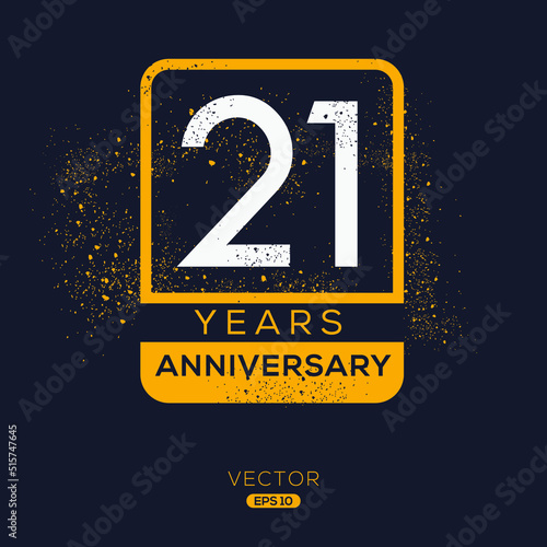 21 years anniversary celebration template, Vector illustration. photo