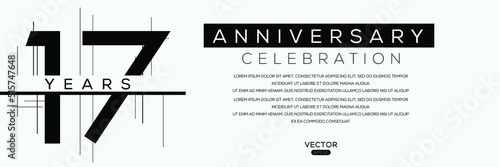 17 years anniversary celebration Design, Vector illustration.