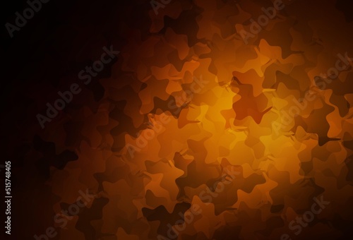 Dark Orange vector template with chaotic shapes.
