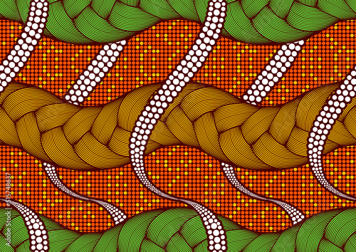 textile weave seamless pattern, curve line zigzag, africa abstract vibrant colors, textile art, hand-draw line image and background, fashion artwork for Fabric print, clothes, scarf, shawl