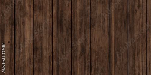 Seamless rustic redwood planks background texture. Tileable stained dark brown hardwood wood floor, wall, deck or table repeat pattern. Vintage old weathered wooden wallpaper backdrop. 3D rendering.. © Unleashed Design