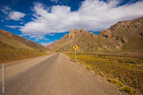 General view of the Andes from valley near Las Lenas in Argentina