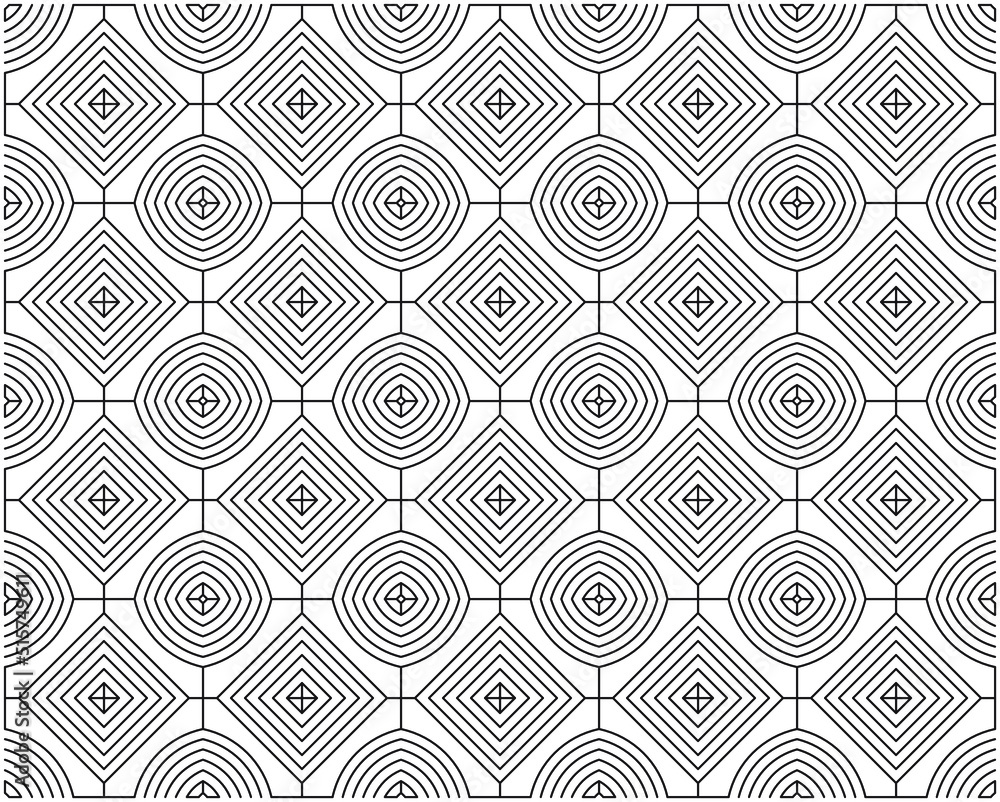 Seamless pattern with black lines. Vector illustration for elegant design. Modern background. Universal geometric pattern.