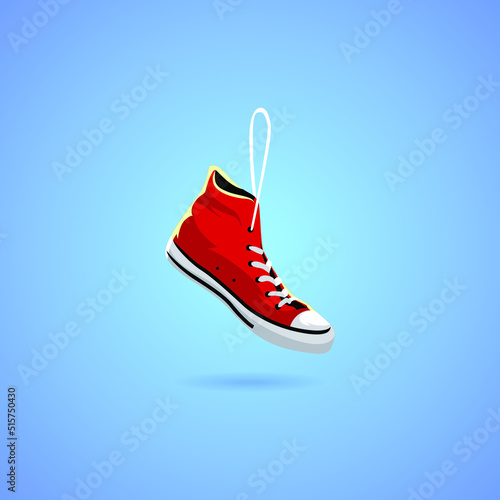 Red shoe vector illustration, classic shoe