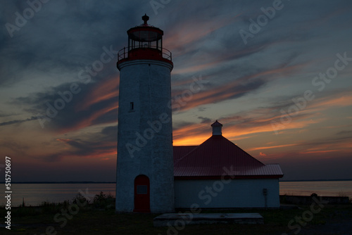 lighthouse with sunset