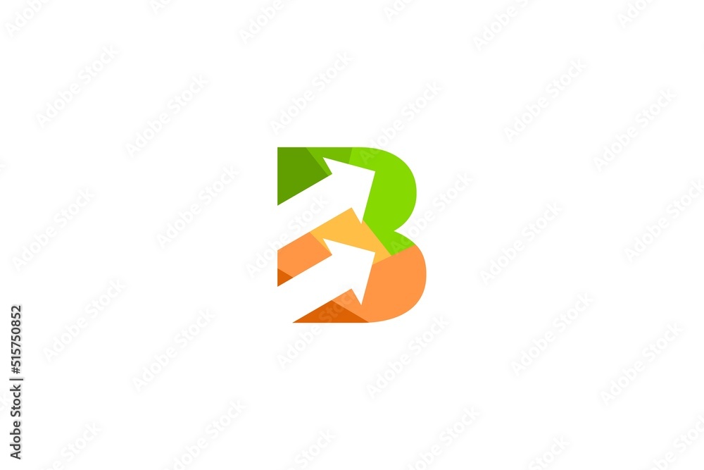 Initial letter B with arrow business finance trade invesment alphabet illustration Initial letter B with arrow business finance trade invesment alphabet illustration