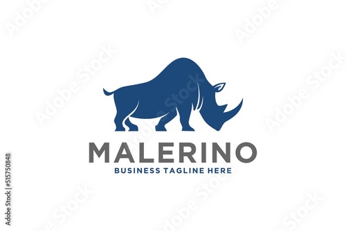 Rhino silhouette logo icon design illustration animal symbol element savanna world