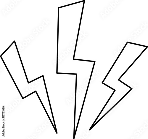 Vector lightning icon line art on white background..eps