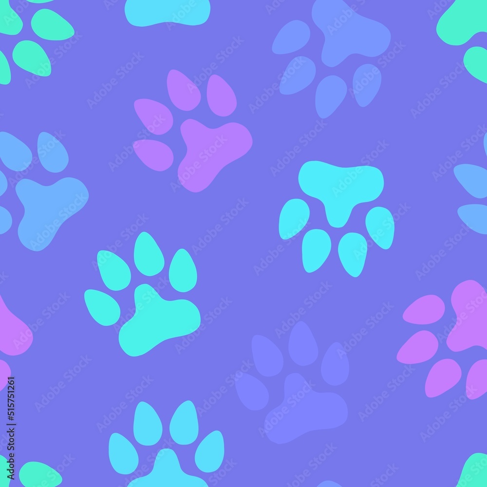 Animal seamless cat dog footprints pattern for wrapping paper and kids and clothes print and fabrics and hobbies Animal seamless cat dog footprints pattern for wrapping paper and kids and clothes print and fabrics and hobbies