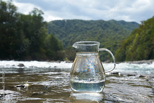 Pitcher of clean river water.