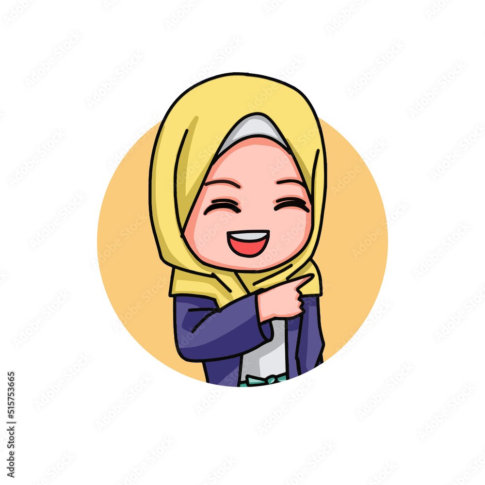 Illustration of young muslim women wearing hijab Illustration of young muslim women wearing hijab