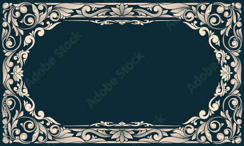 Decorative ornate retro design blank frame