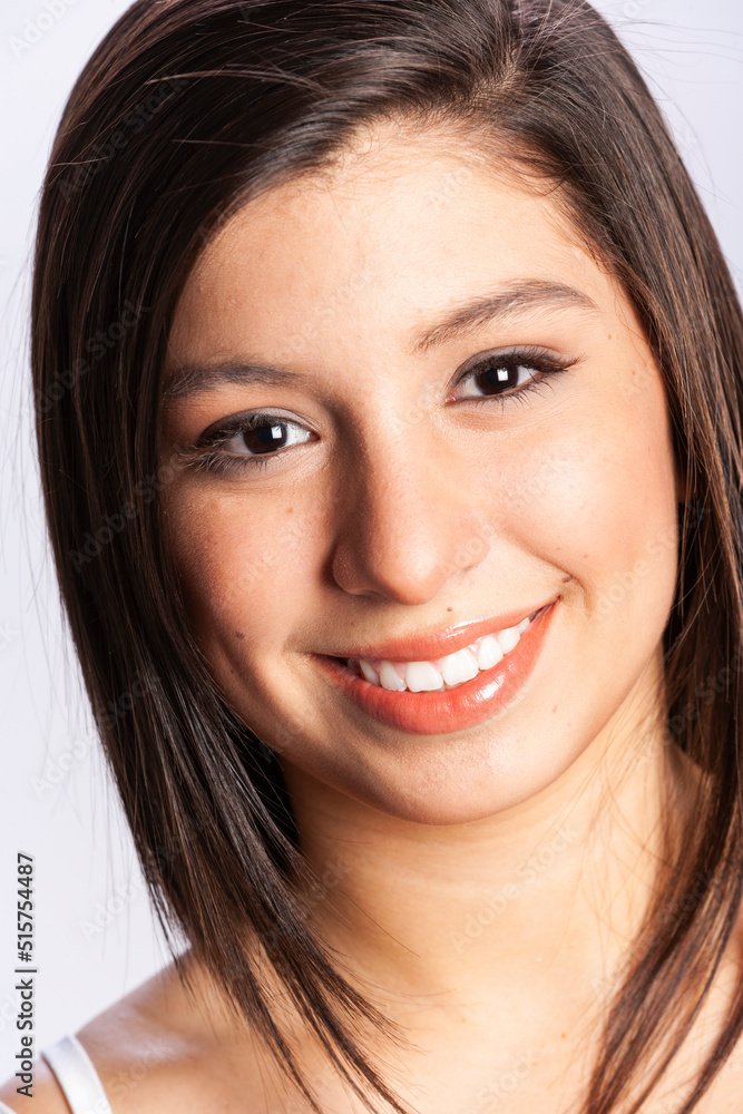 Close-up ortrait of a young teenage girl in a studio Close-up ortrait of a young teenage girl in a studio