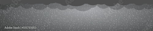 rain and clouds, storm background, Horizontal banner , vector illustration.