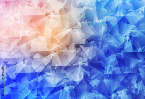 Light Pink, Blue vector triangle mosaic template.