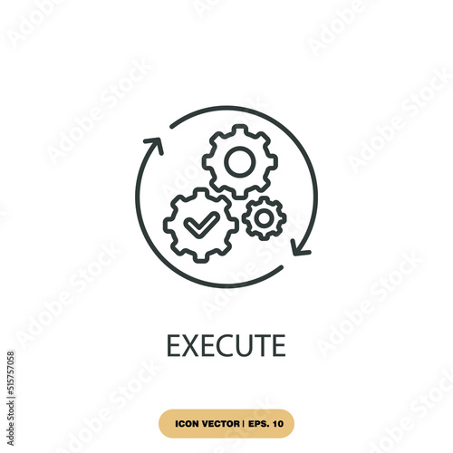 execute icons  symbol vector elements for infographic web