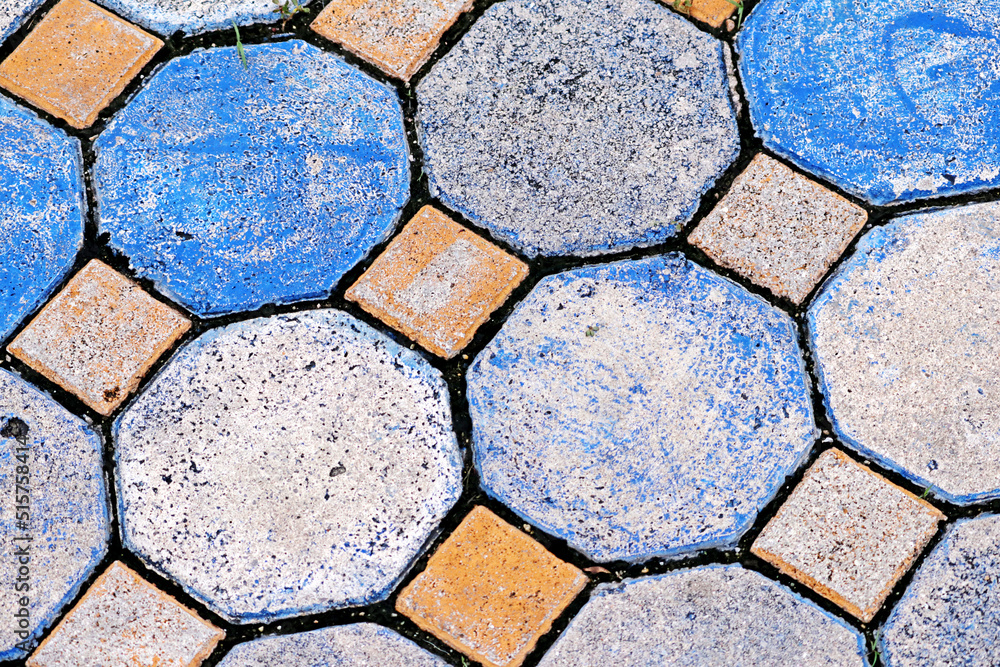 Fototapeta premium The brick block floor background