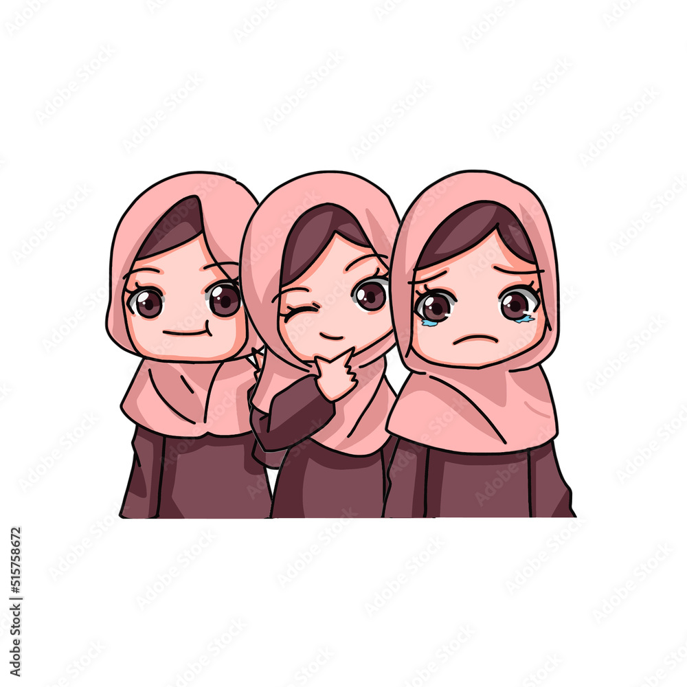 Cute Female Muslim Character. Cute Female Muslim Character.