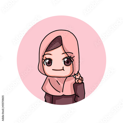 Cute Female Muslim Character.