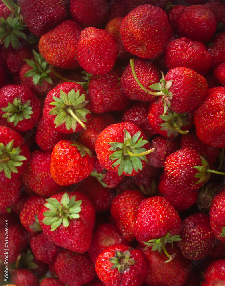 strawberries on the market