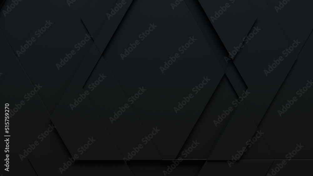 Black, Tech Background with a Geometric 3D Structure. Dark, Minimal design with Simple Futuristic Forms. 3D Render. Black, Tech Background with a Geometric 3D Structure. Dark, Minimal design with Simple Futuristic Forms. 3D Render.