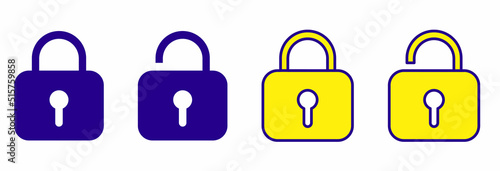 ロック・南京錠・Padlock・セキュリティ・アイコンセット
