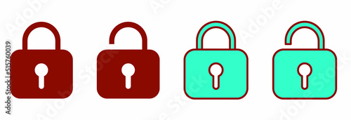 ロック・南京錠・Padlock・セキュリティ・アイコンセット